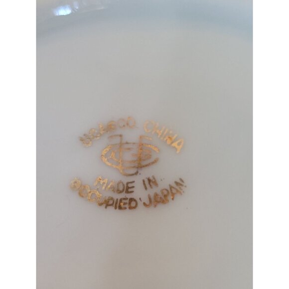 Vintage Ucagco China Leaf-Shaped Trinket Dish Made In Occupied Japan Hand-Painte - Picture 3 of 5